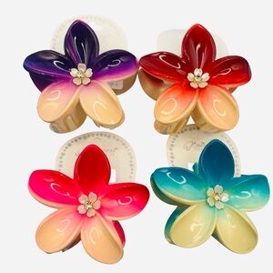 Colorful Flower Hair Clips Set